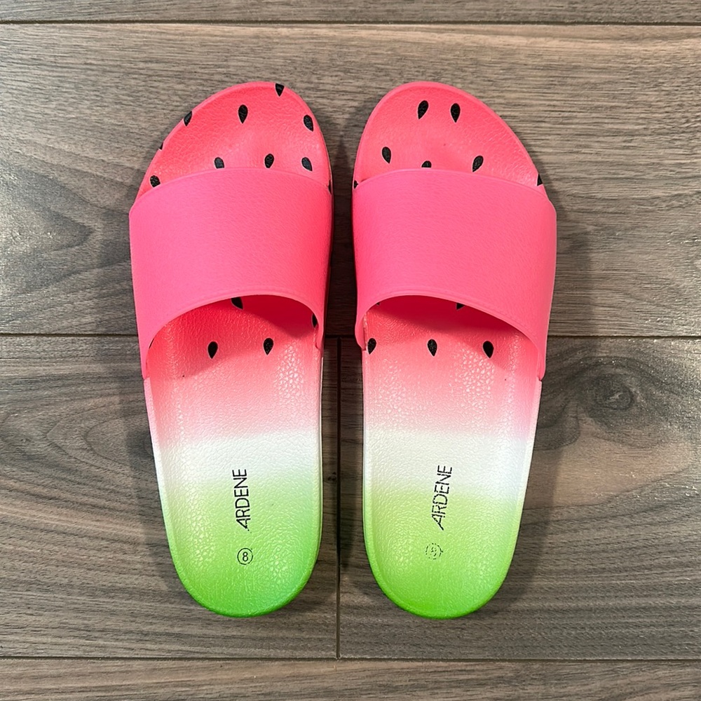 Watermelon Print Sandals/Slides - Size: 8
